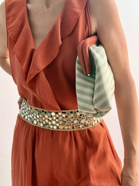 Clutch Rayas Kaki