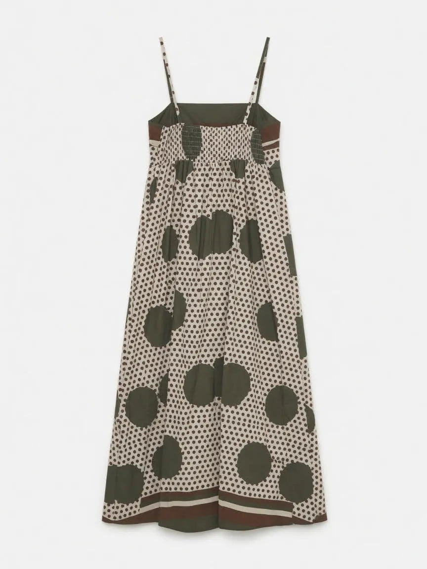 Vestido Midi de Lunares con Smock