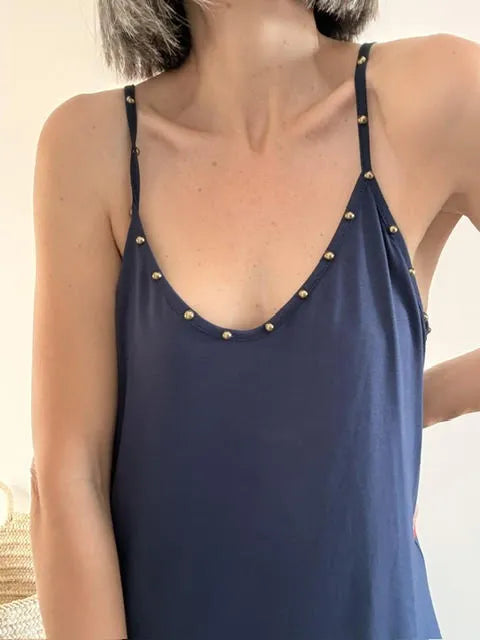 Vestido Tachas Marino