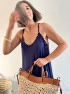 Vestido Tachas Marino
