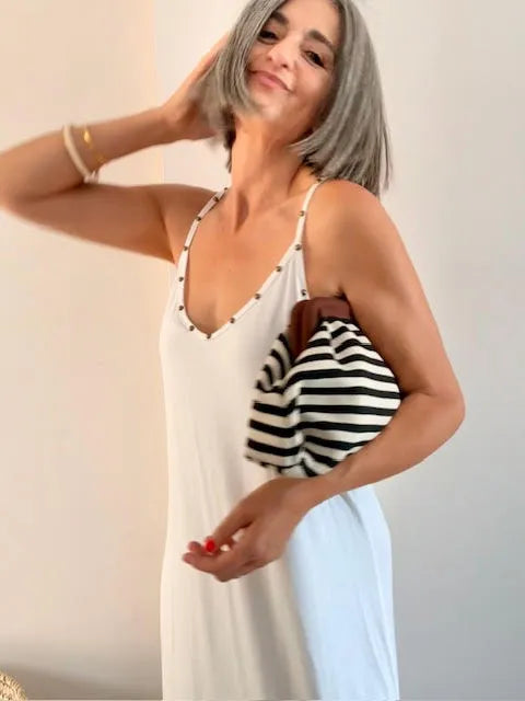 Vestido Tachas Blanco