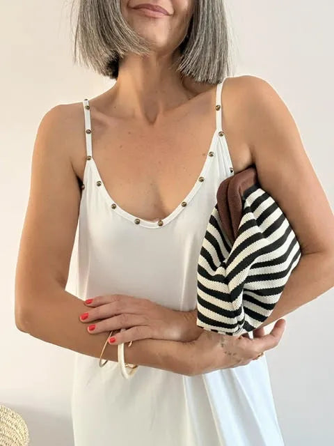 Vestido Tachas Blanco