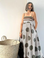 Vestido Midi de Lunares con Smock