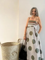 Vestido Midi de Lunares con Smock