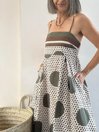 Vestido Midi de Lunares con Smock