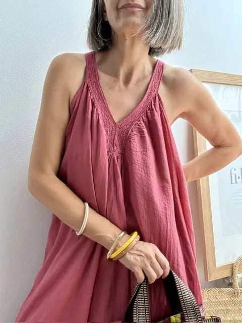 Vestido Midi con Espalda Cruzada