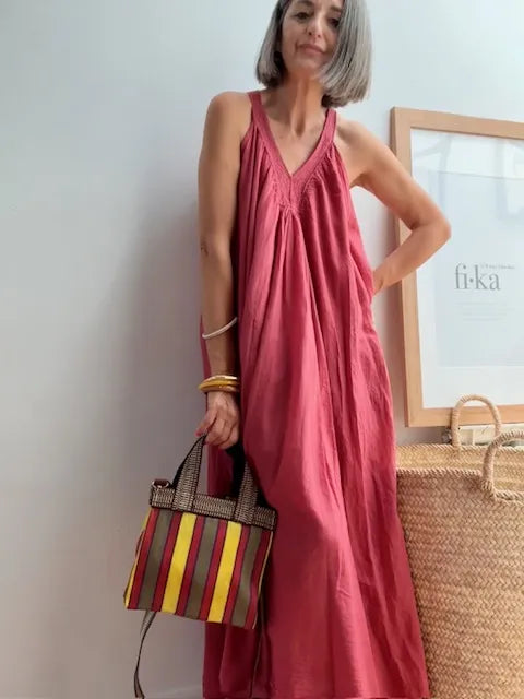 Vestido Midi con Espalda Cruzada