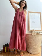 Vestido Midi con Espalda Cruzada