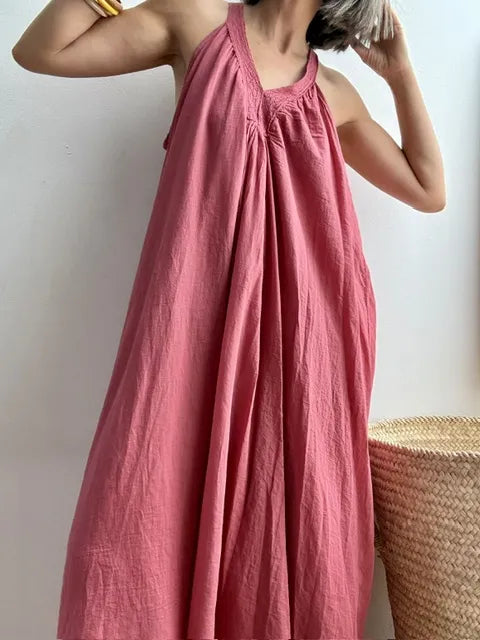 Vestido Midi con Espalda Cruzada