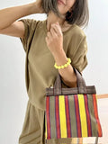 Bolso Tote Rayado Multicolor Pequeño