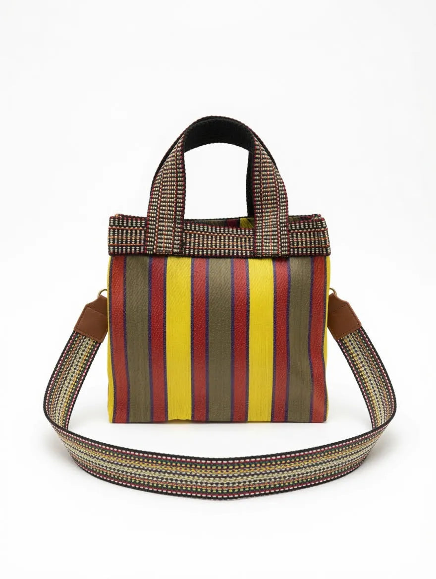 Bolso Tote Rayado Multicolor Pequeño