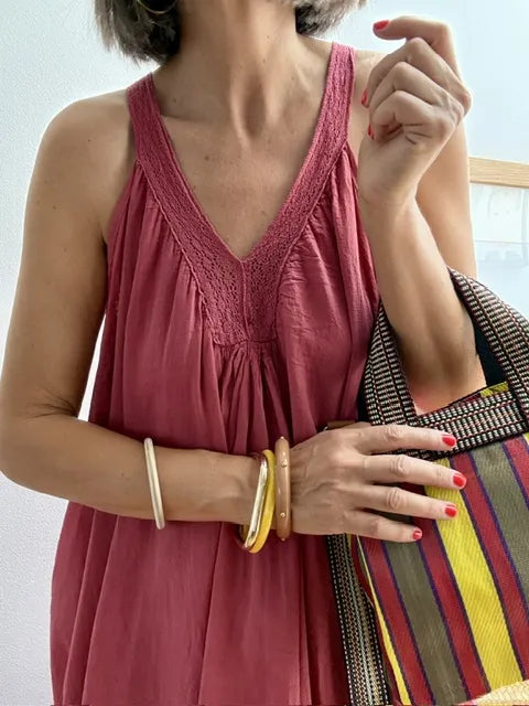 Bolso Tote Rayado Multicolor Pequeño