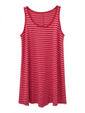 Vestido Sin Mangas Rayado Rojo Rosa