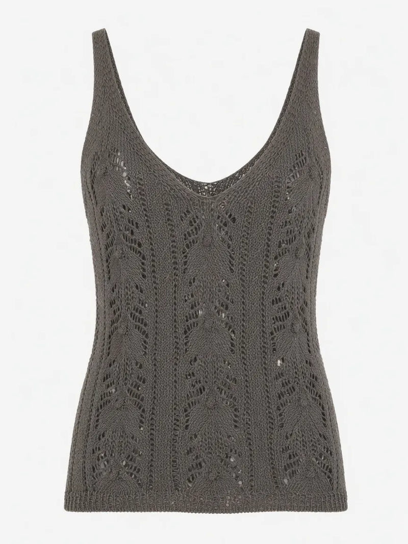 Top de Punto Calado Taupe