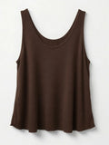 Camiseta Tirantes Lino Marrón