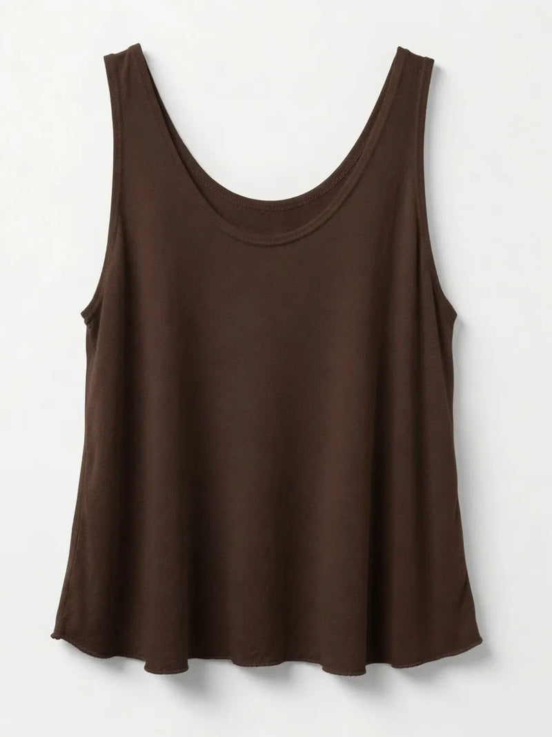 Camiseta Tirantes Lino Marrón