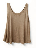 Camiseta Tirantes Lino Camel