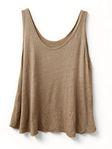 Camiseta Tirantes Lino Camel