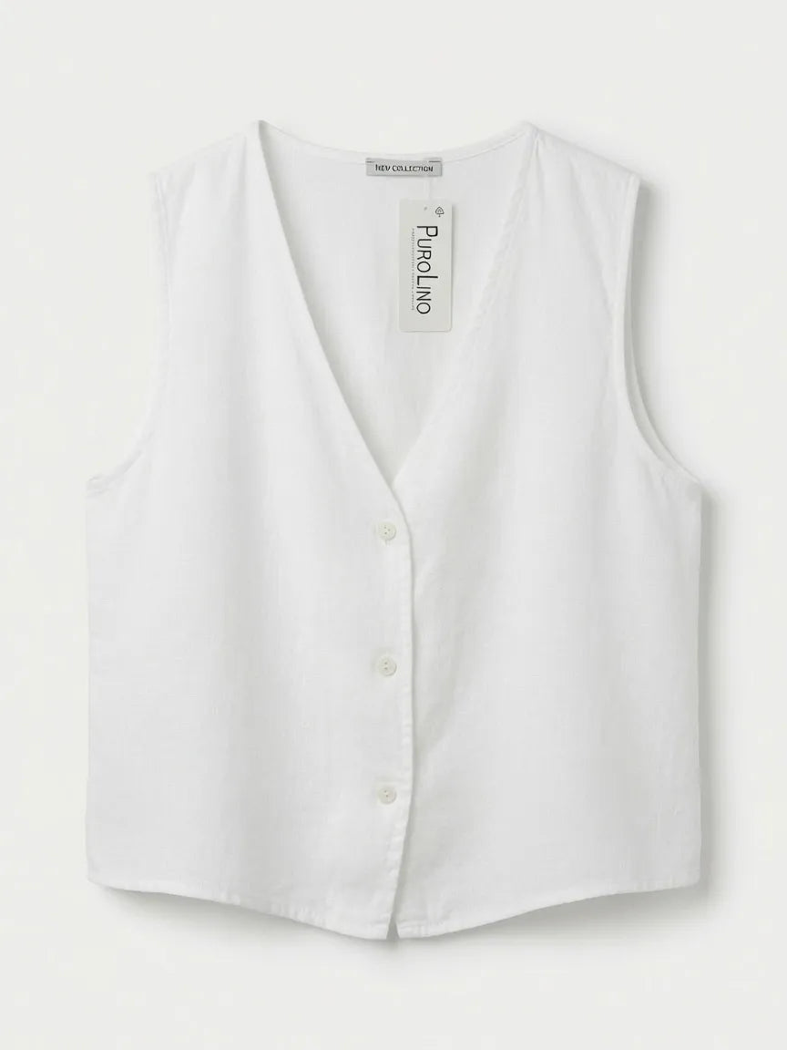 Chaleco Lino Blanco