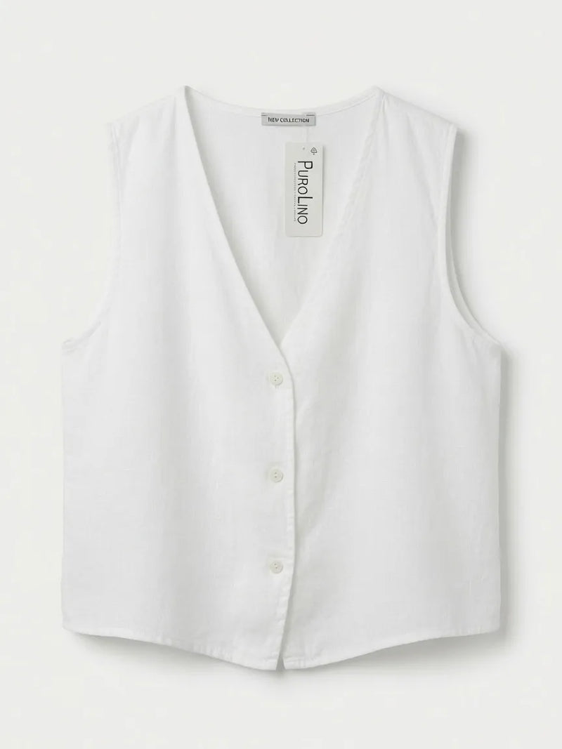 Chaleco Lino Blanco