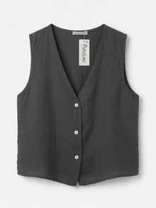 Chaleco Lino Gris