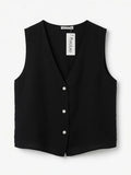 Chaleco Lino Negro
