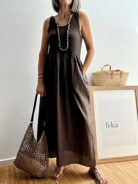 Vestido Camiseta Marrón