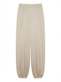 Pantalones Bombachos Satinado Beige