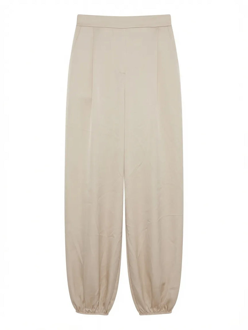 Pantalones Bombachos Satinado Beige