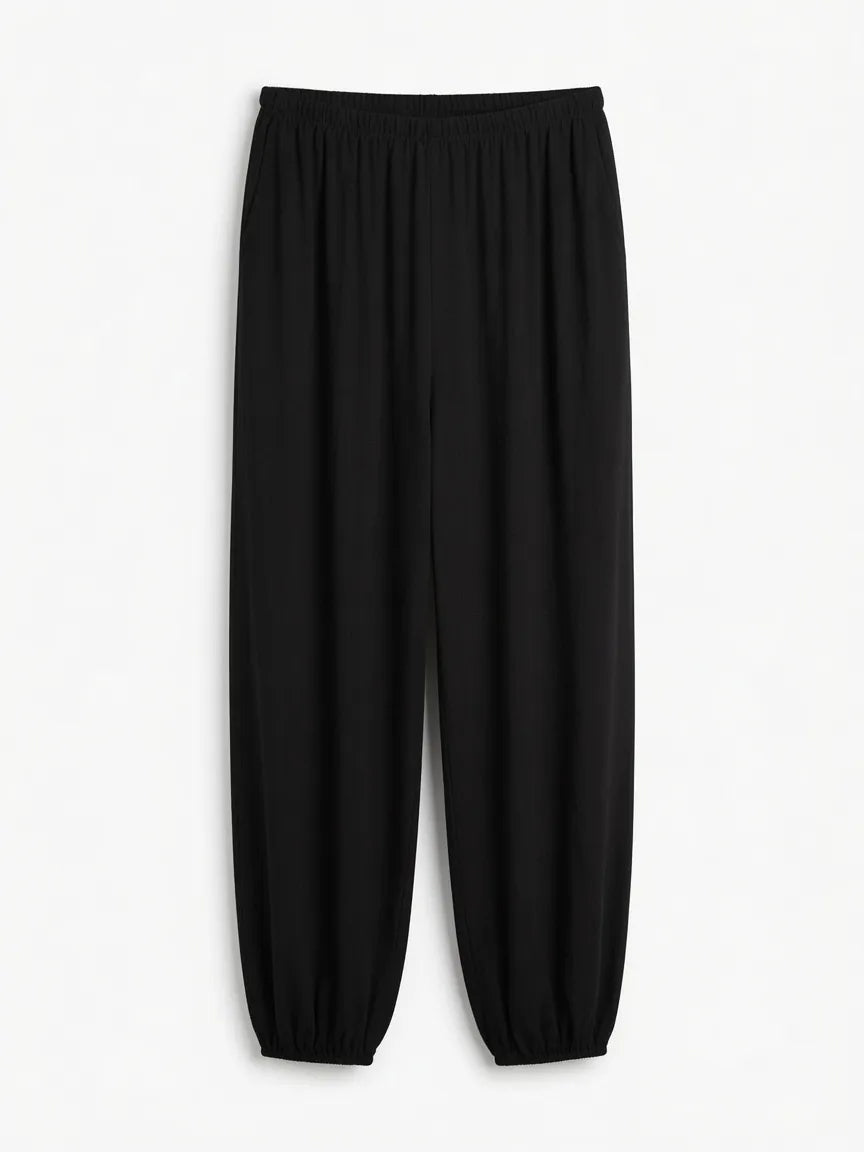 Pantalón Bombacho Fluido Negro