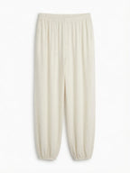 Pantalón Bombacho Fluido  de Viscosa Crema