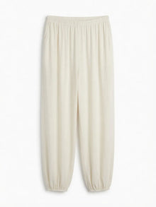Pantalón Bombacho Fluido Crema