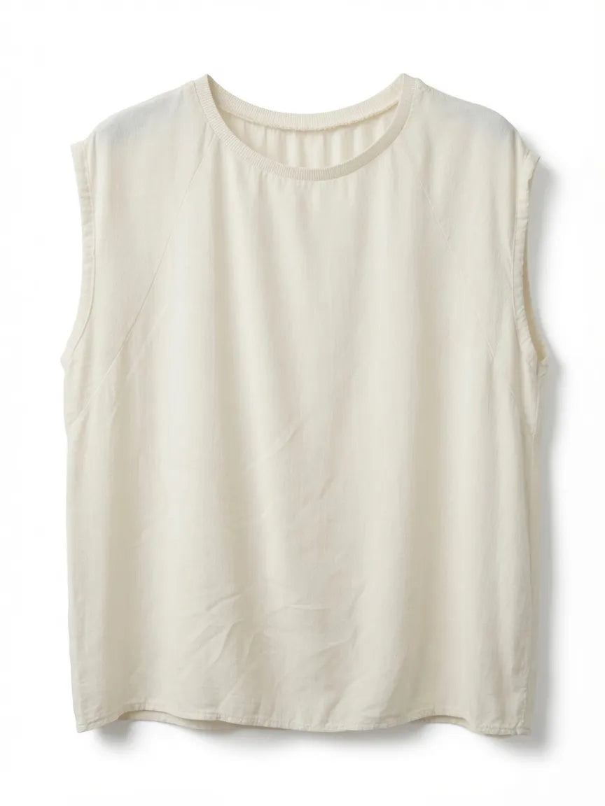 Blusa Fluida de Viscosa Crema