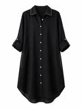 Vestido Camisero Playero Negro
