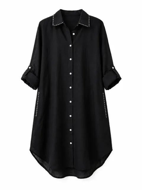 Vestido Camisero Playero Negro
