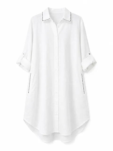 Vestido Camisero Playero Blanco