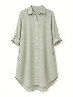 Vestido Camisero Playero Salvia