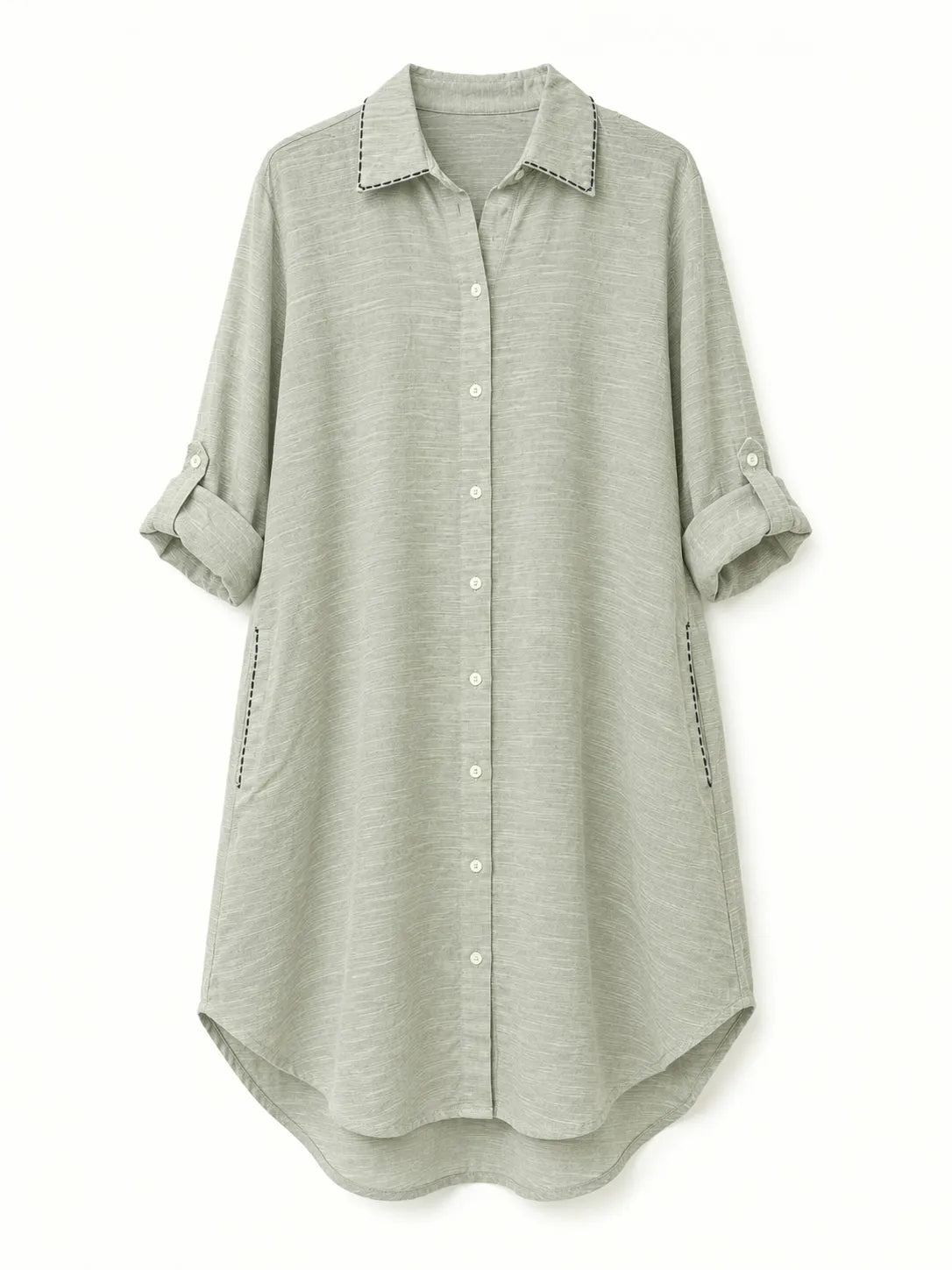 Vestido Camisero Playero Salvia