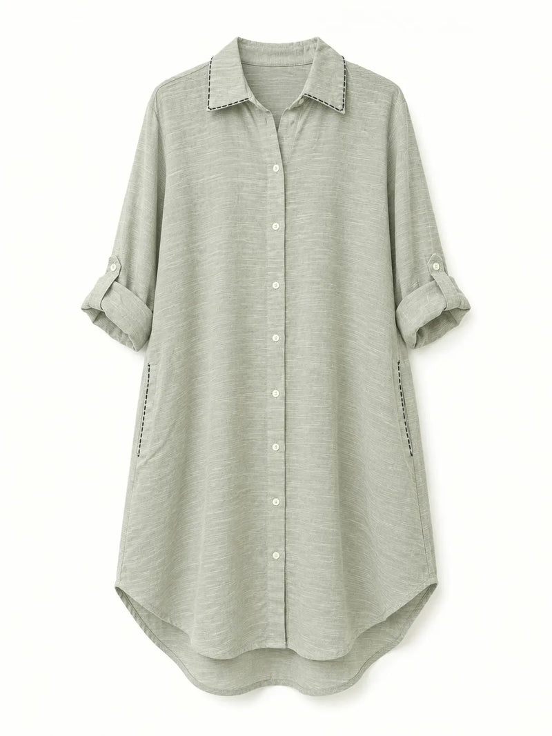 Vestido Camisero Playero Salvia