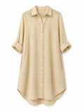 Vestido Camisero Playero Beige