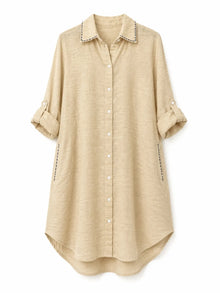 Vestido Camisero Playero Beige