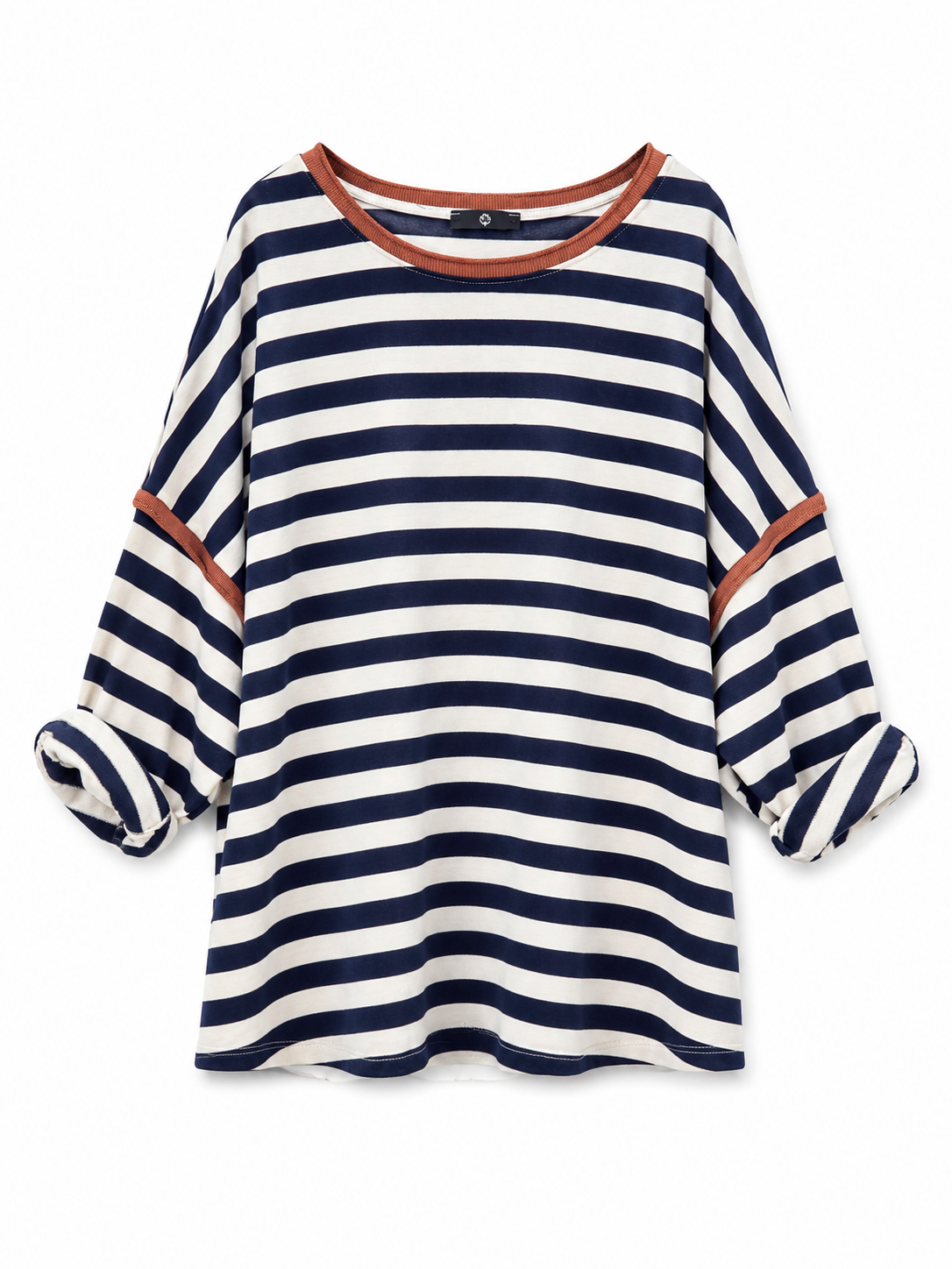 Sudadera Rayas Marino Detalle Caldera