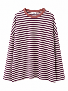 Camiseta Raya Ciruela Cuello Caldera