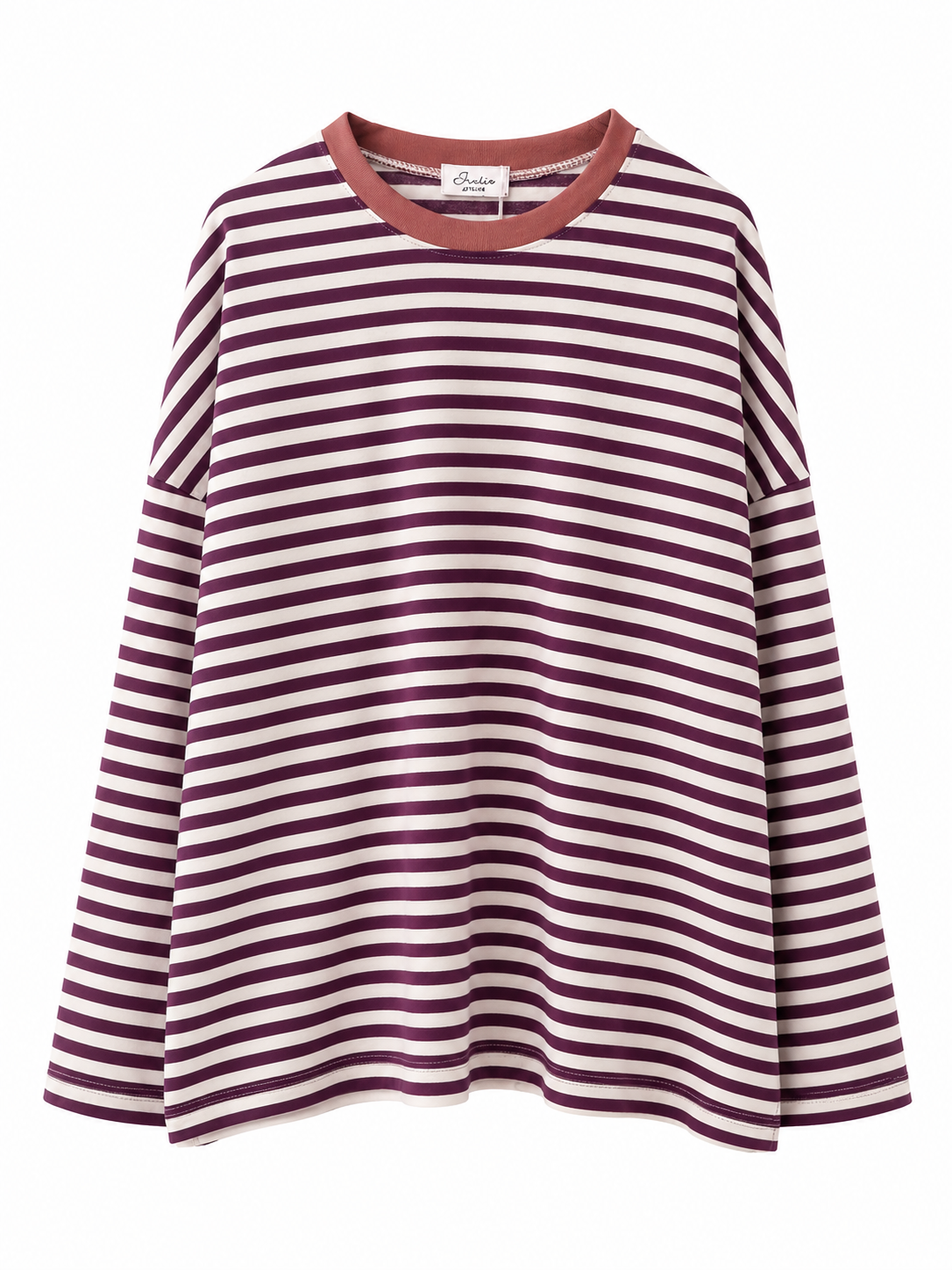 Camiseta Raya Ciruela Cuello Caldera