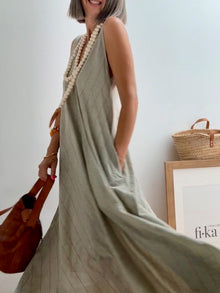 Vestido de Algodón Salvia