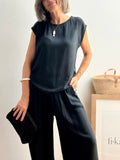 Blusa Fluida de Viscosa Negro