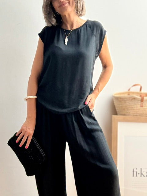 Blusa Fluida de Viscosa Negro (Copia)