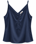 Top Pico Botones Marino