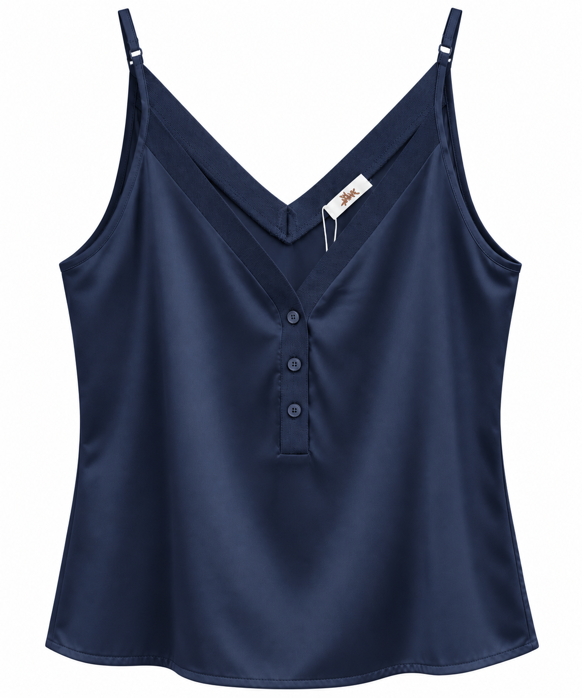 Top Pico Botones Marino