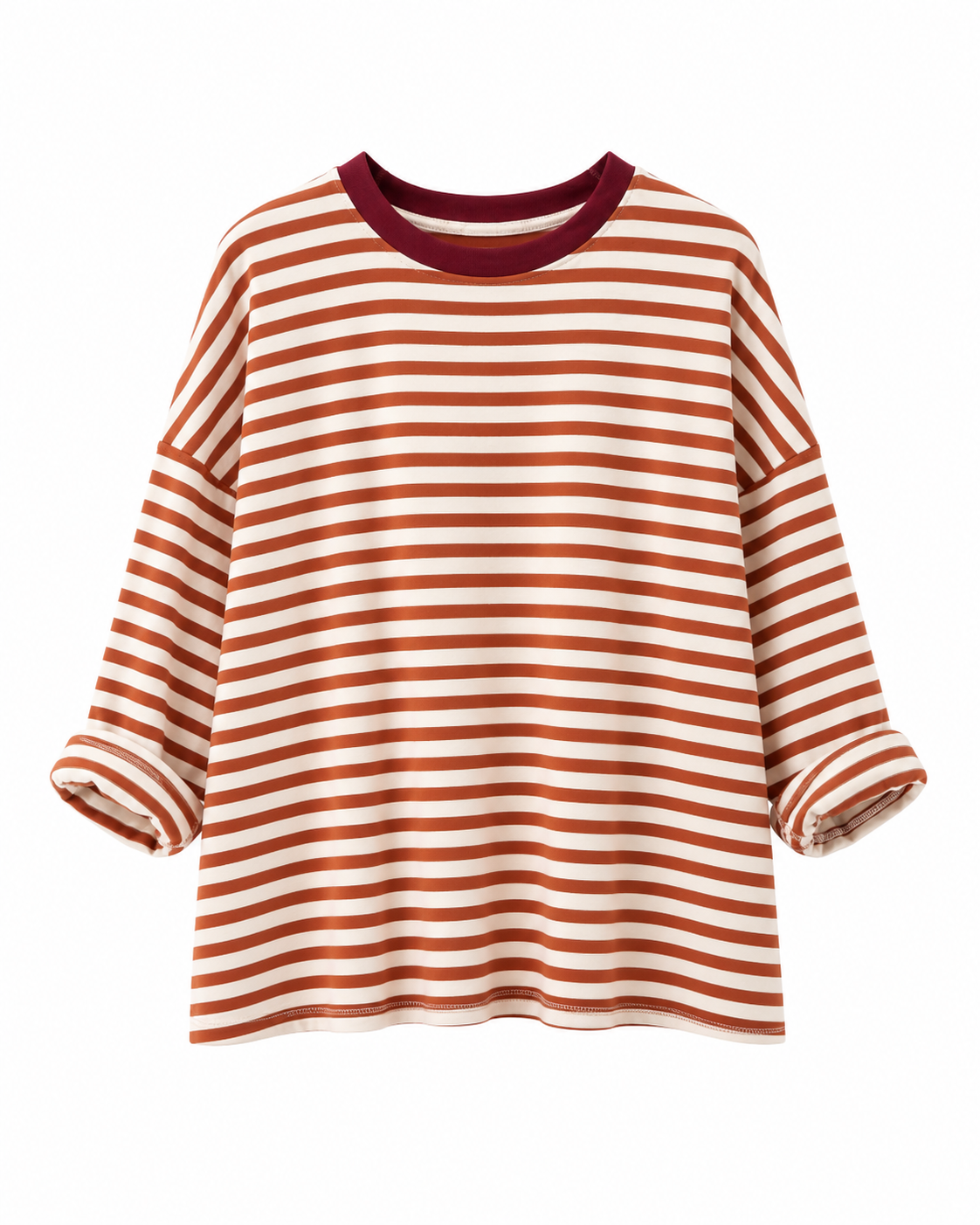 Camiseta Raya Caldera Cuello Granate